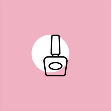 Renkli arka planda tırnak cilası düz vektör simgesi