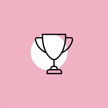 Kupa düz vektör simge renkli arka plan üzerinde 