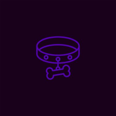 köpek tasması düz vektör simge renkli arka plan üzerinde