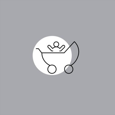 renkli arka planda bebek düz vektör simgesi