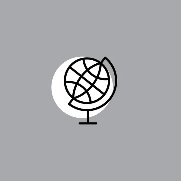 Globe Plat Icône Vectorielle Sur Fond Coloré — Image vectorielle