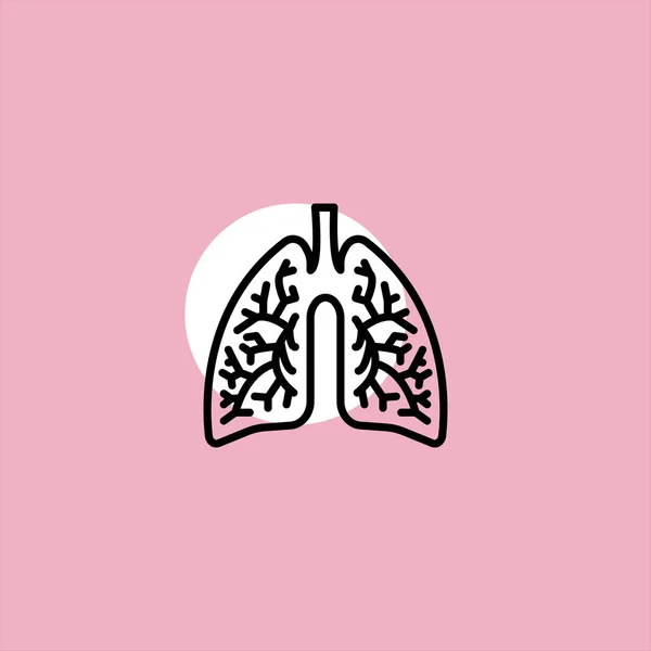 Lungen Flache Vektor Symbol Auf Buntem Hintergrund — Stockvektor