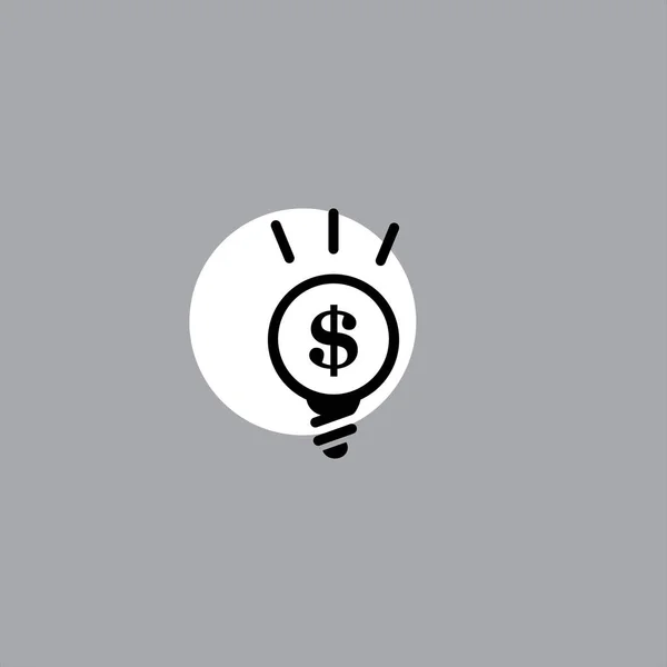 Žárovka Symbolem Dolaru Plochou Vektorovou Ikonou Barevném Pozadí — Stockový vektor