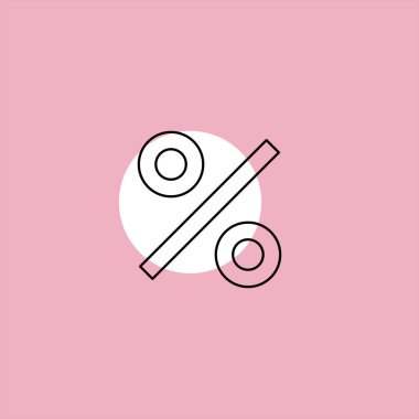 yüzde düz renkli arka plan üzerinde vektör simgesi