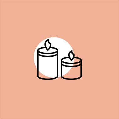 renkli arka planda ışık düz vektör simgesi alev 