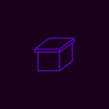 renkli arka plan üzerinde karton düz vektör simgesi