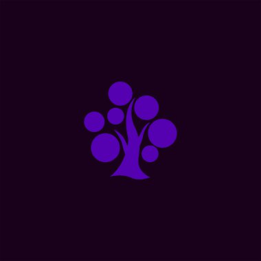 renkli arka plan ağaç düz vektör simgesine