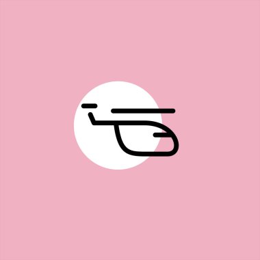 Helikopter düz vektör simge renkli arka plan üzerinde 