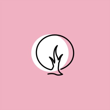 renkli arka plan ağaç düz vektör simgesine