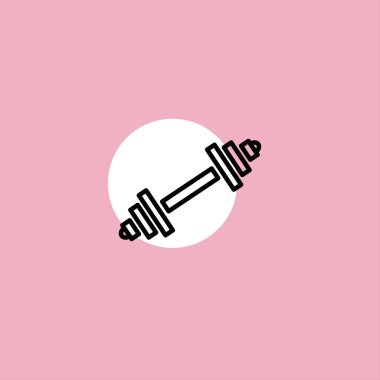 renkli arka planda halter düz vektör simgesi 