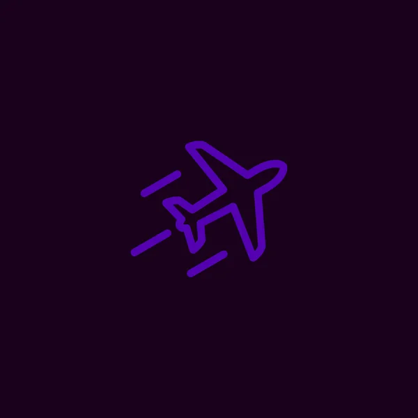 Avión Plano Vector Icono Sobre Fondo Colorido — Vector de stock