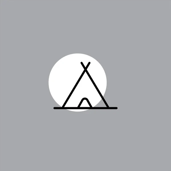 Tente Icône Vectorielle Plate Sur Fond Coloré — Image vectorielle