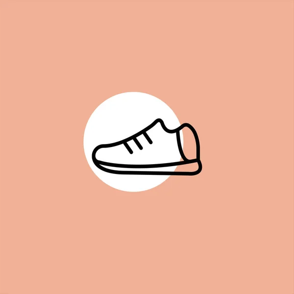 Sneaker Płaska Ikona Wektor Kolorowym Tle — Wektor stockowy