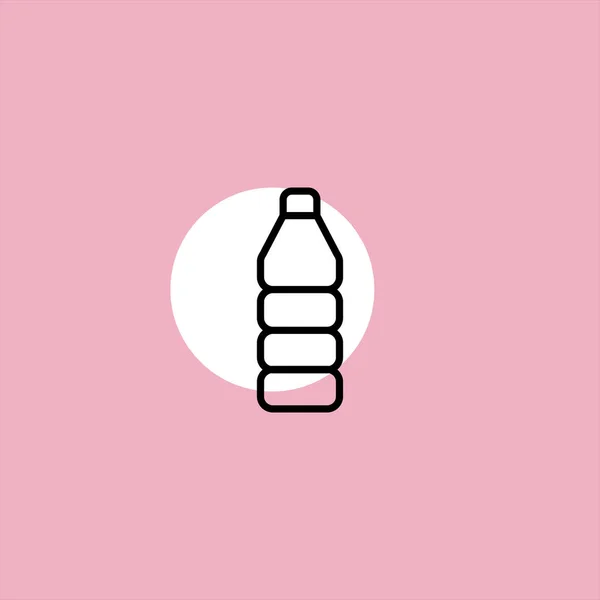 Fles Platte Vector Pictogram Kleurrijke Achtergrond — Stockvector