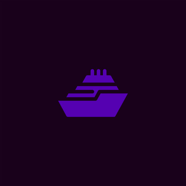 ship flat vector icon on colorful background 