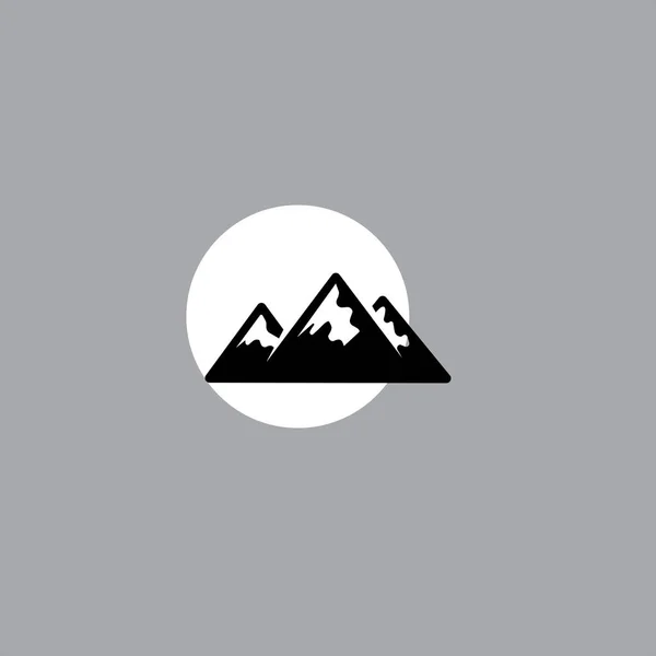 Icono Vector Plano Montaña Sobre Fondo Colorido — Archivo Imágenes Vectoriales