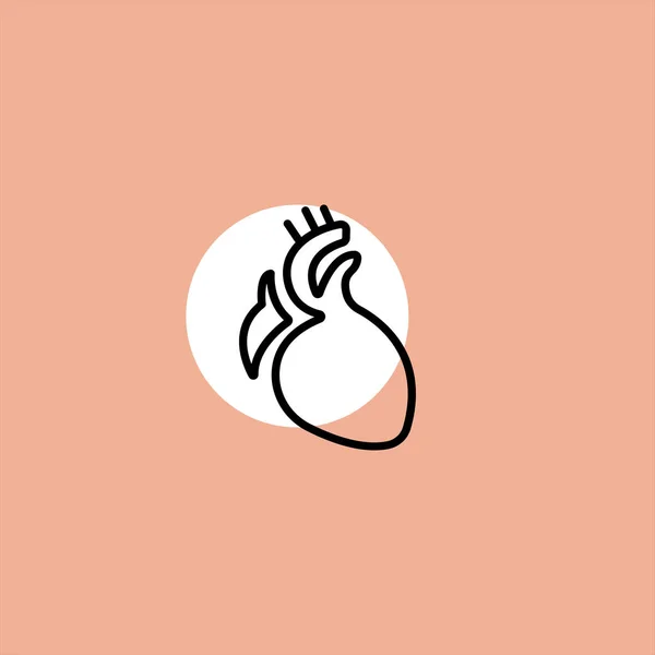 Herz Flache Vektor Symbol Auf Buntem Hintergrund — Stockvektor