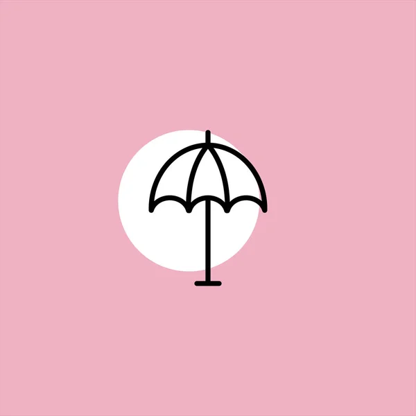 Umbrella Flat Vector Icon Colorful Background — Stock Vector
