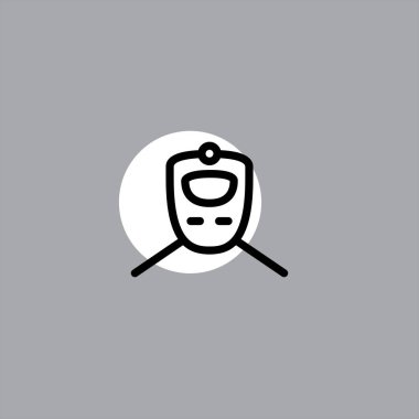 Tren yassı vektör simge renkli arka plan üzerinde 