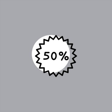 50 renkli arka planda yüzde işareti düz vektör simgesi 