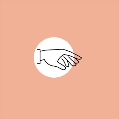 renkli arka plan üzerinde insan el düz vektör simgesi 