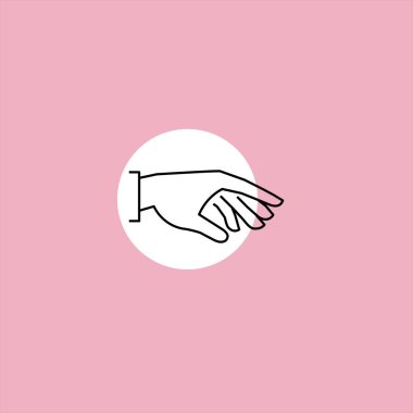 renkli arka plan üzerinde insan el düz vektör simgesi 