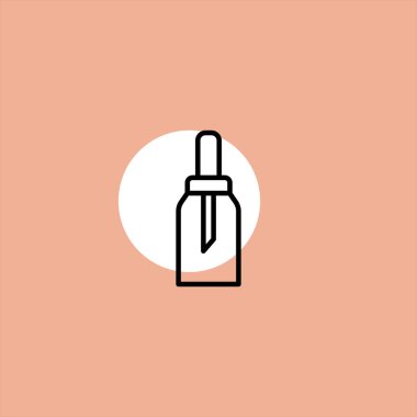 renkli arka plan üzerinde kozmetik konteyner düz vektör simgesi