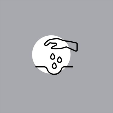 renkli arka plan üzerinde el fide silik düz vektör simgesi