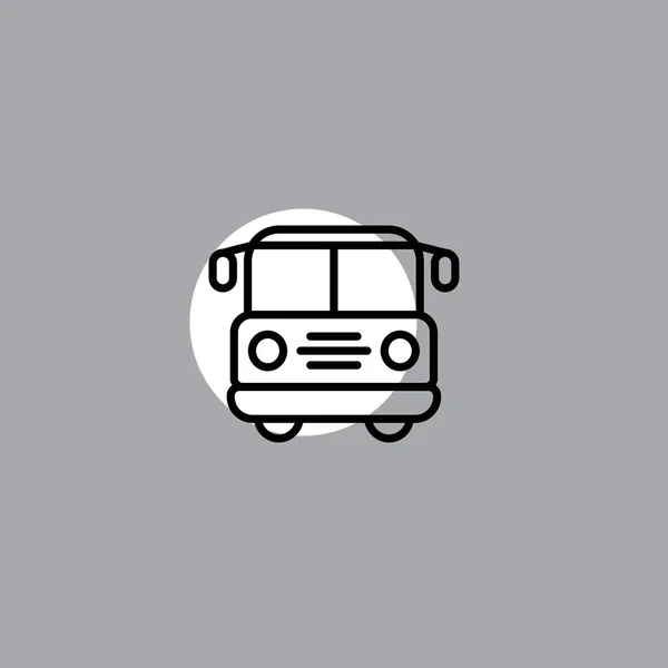 Bus Scolaire Icône Vectorielle Plat Sur Fond Coloré — Image vectorielle