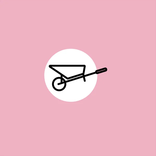 Wheelbarrow Flat Vector Icon Colorful Background — Stock vektor