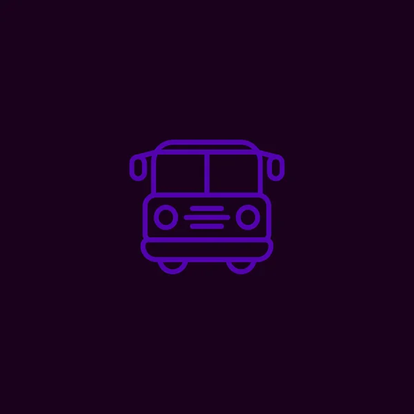 Školní Autobus Ploché Vektorové Ikony Barevné Pozadí — Stockový vektor