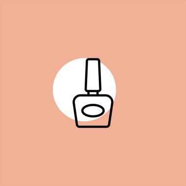 Renkli arka planda tırnak cilası düz vektör simgesi