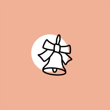 Noel çan düz vektör simgesi renkli arka plan 