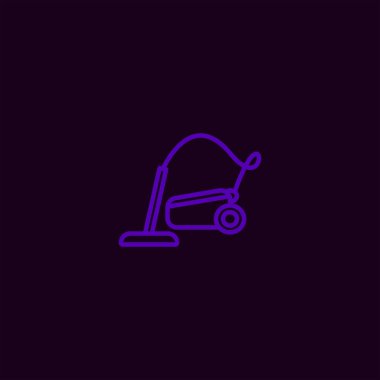 Elektrikli süpürge düz vektör simge renkli arka plan üzerinde