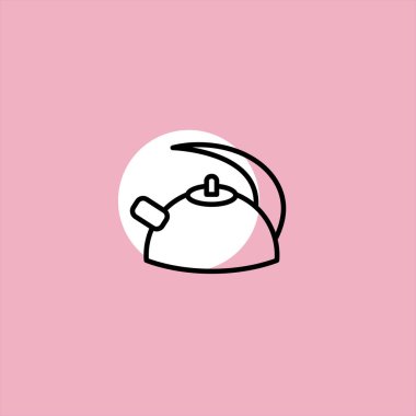 renkli arka plan üzerinde su ısıtıcısı düz vektör simgesi