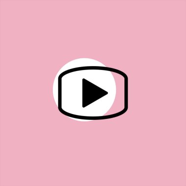 düğme düz vektör simgesi renkli arka plan üzerinde oynamak