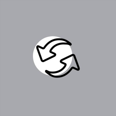 renkli arka planda dairesel oklar düz vektör simgesi