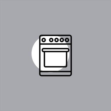 renkli arka planda fırın düz vektör simgesi