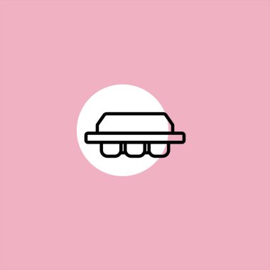 kutu düz vektör simge renkli arka plan üzerinde