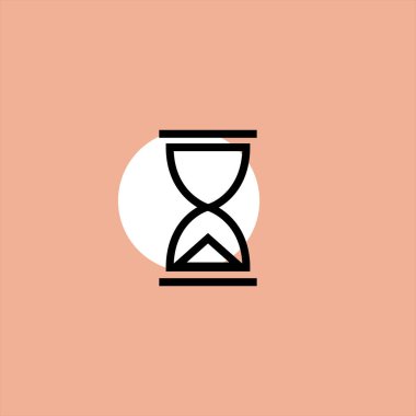 renkli arka plan üzerinde kum saati düz vektör simgesi 