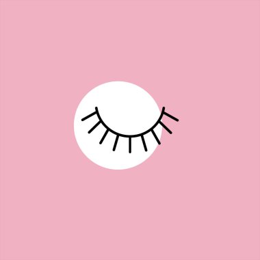 renkli arka plan üzerinde kapalı göz düz vektör simgesi