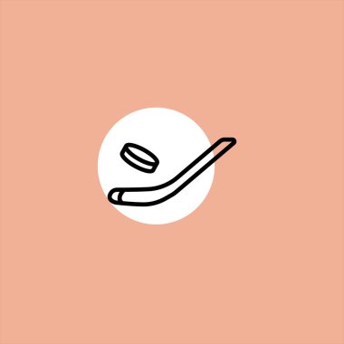 renkli arka planda buz hokeyi düz vektör simgesi 