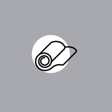 renkli arka plan üzerinde kağıt kaydırma düz vektör simgesi