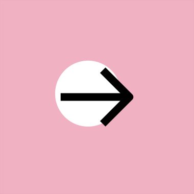 renkli arka planda ok sağ düz vektör simgesi 