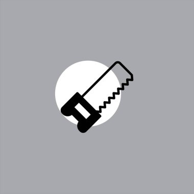 el testeresi düz vektör simge renkli arka plan üzerinde