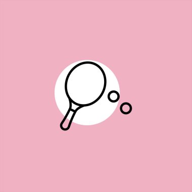 renkli arka planda ping-pong düz vektör simgesi 