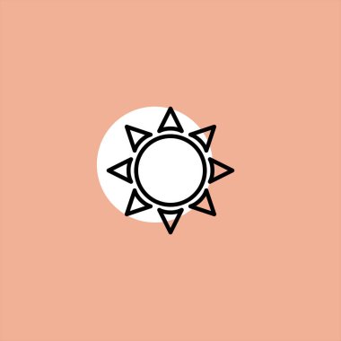 Güneş düz vektör simge renkli arka plan üzerinde