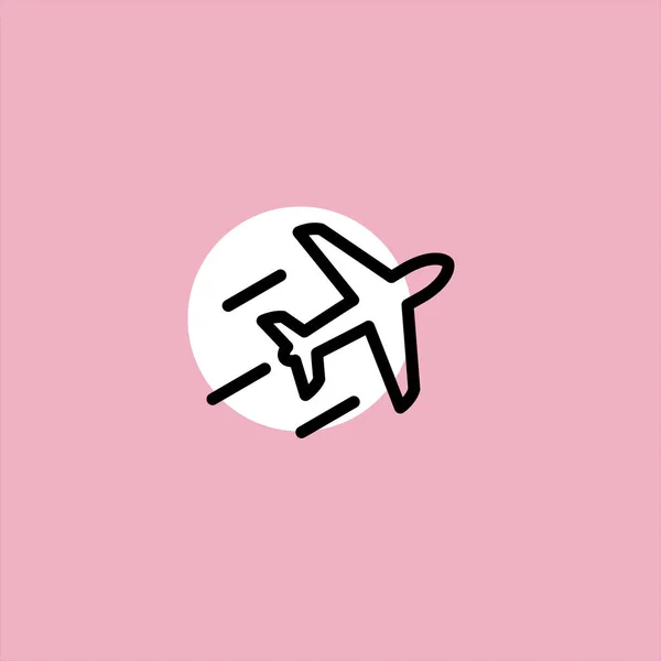 Иконка Плоского Вектора Самолета Красочном Фоне — стоковый вектор