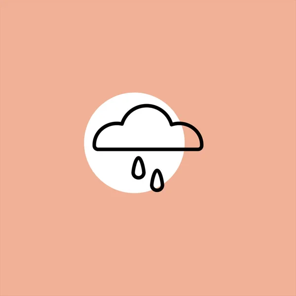 Nube Lluvia Icono Vector Plano Sobre Fondo Colorido — Vector de stock