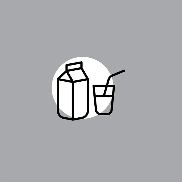 Milch Flache Vektor Symbol Auf Buntem Hintergrund — Stockvektor